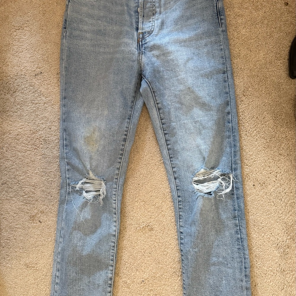 Levi’s Women’s Wedgie Straight Leg Jeans with Distressed Details